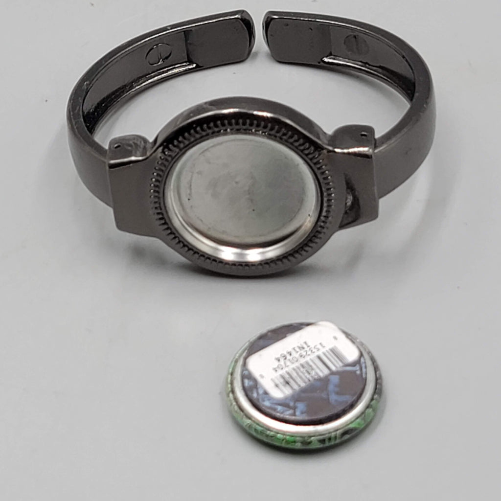 Magnabilities Beaded Hinged Cuff Gunmetal Gray Bracelet Pre-Owned