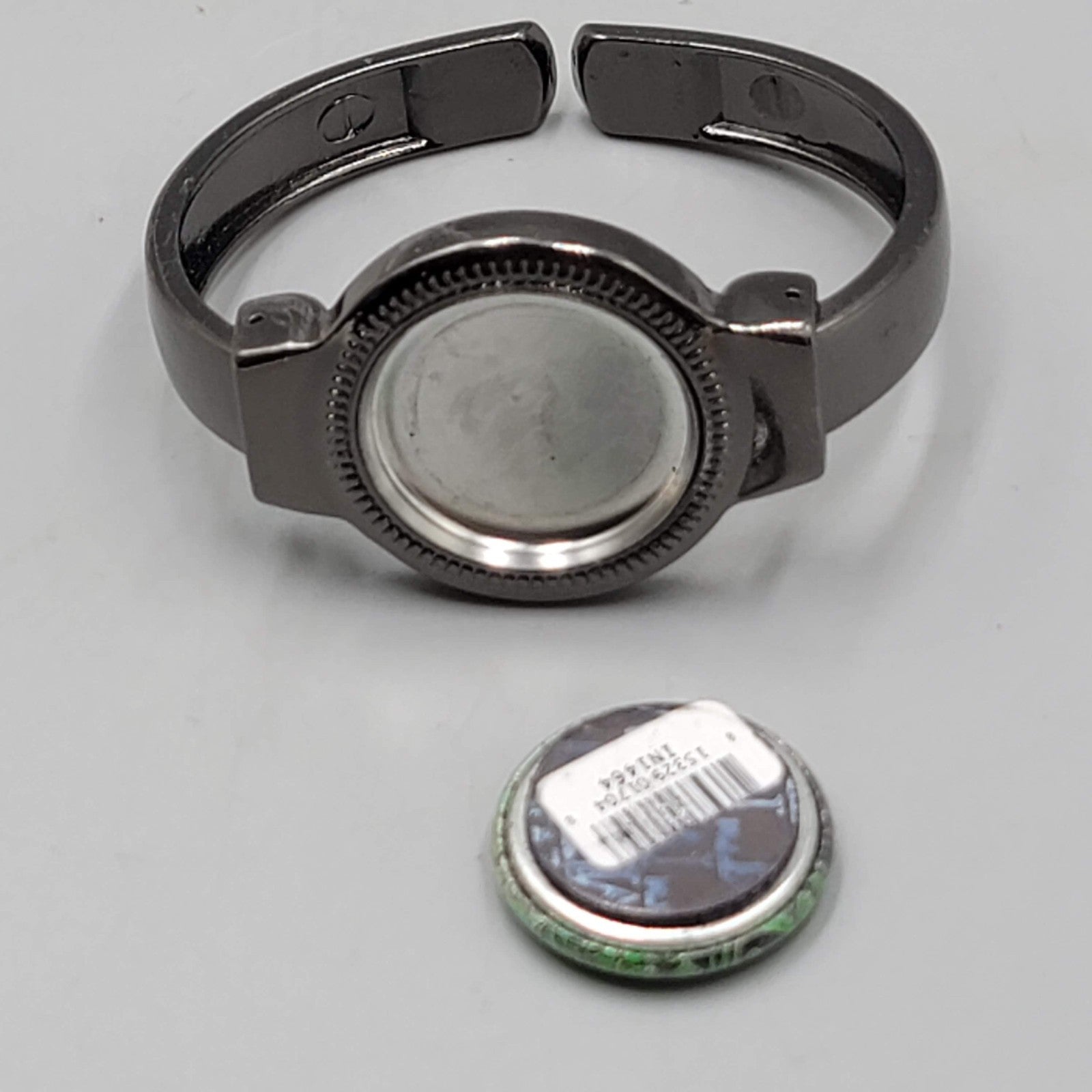 Magnabilities Beaded Hinged Cuff Gunmetal Gray Bracelet Pre-Owned