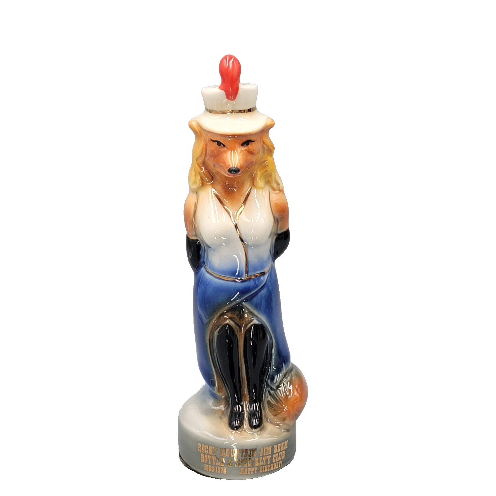 1978 Rocky Mountain Jim Beam Specialty Club Fox Lady Female Paperweight Figure