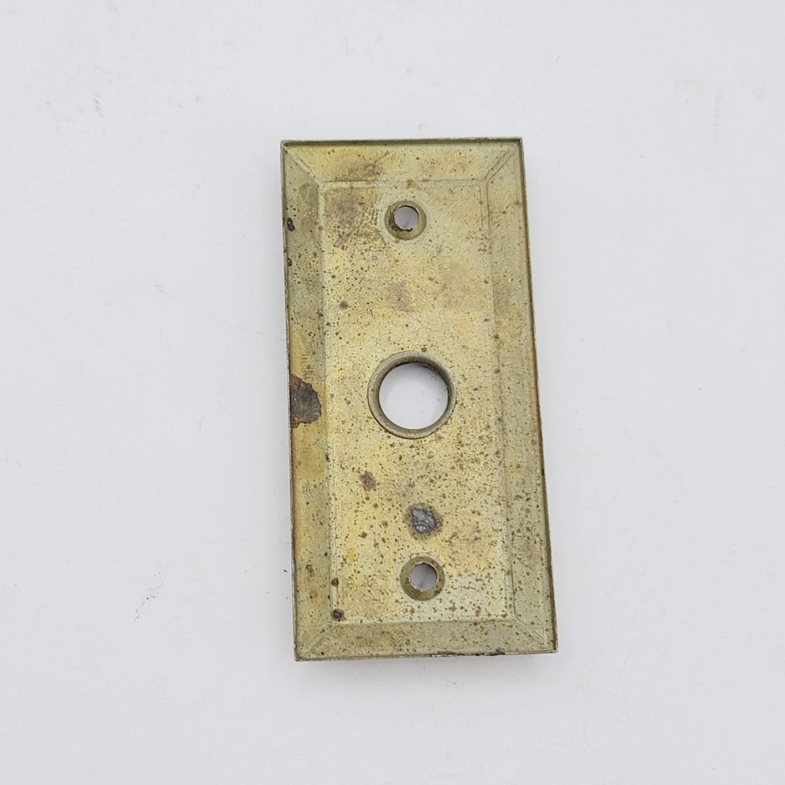 Vintage Brass Doorknob Back Plate Closet Screen Door Small 3.25" x 1.5"