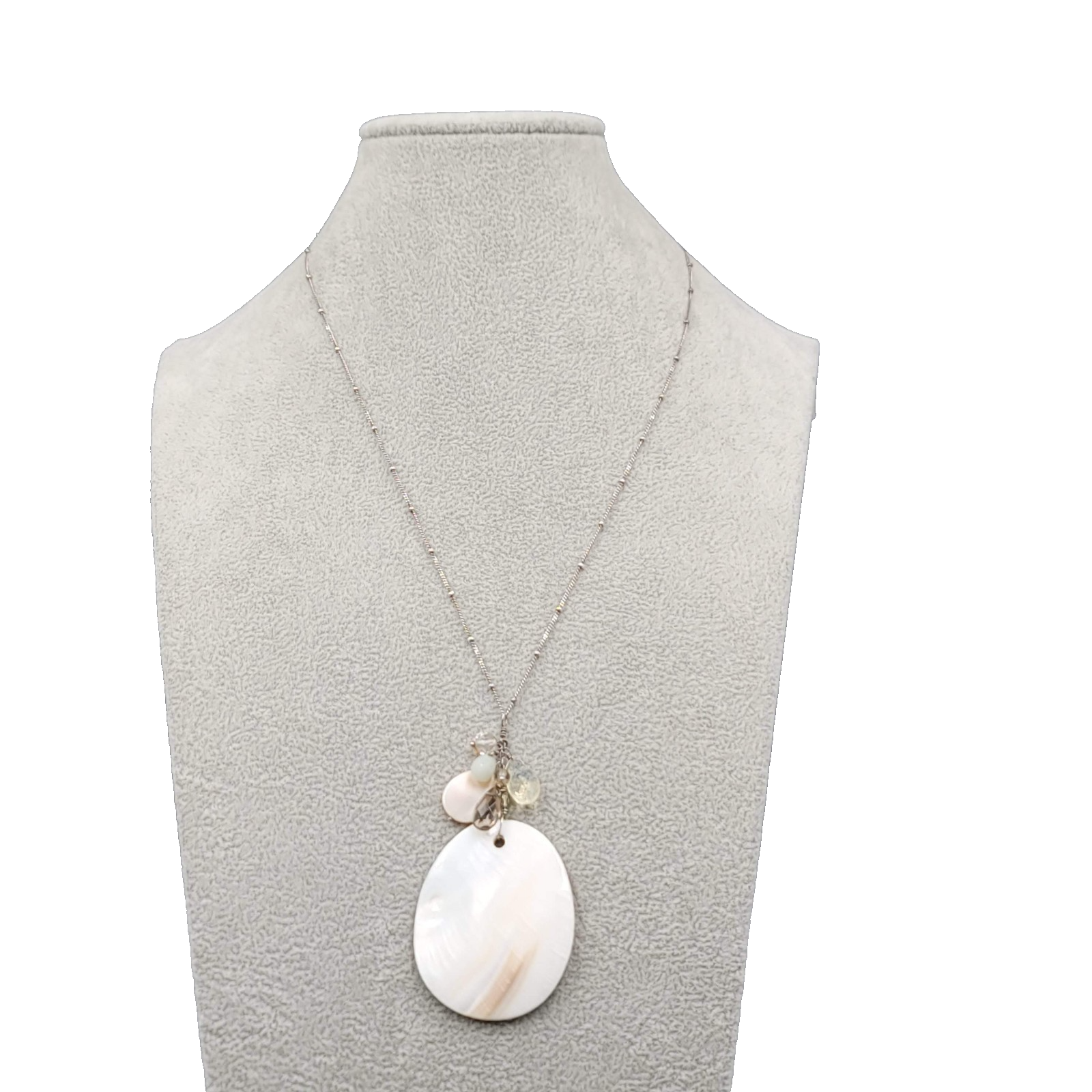 J Jill Shell Pendant Sterling Silver Necklace 20 - 22 in Station Chain 925