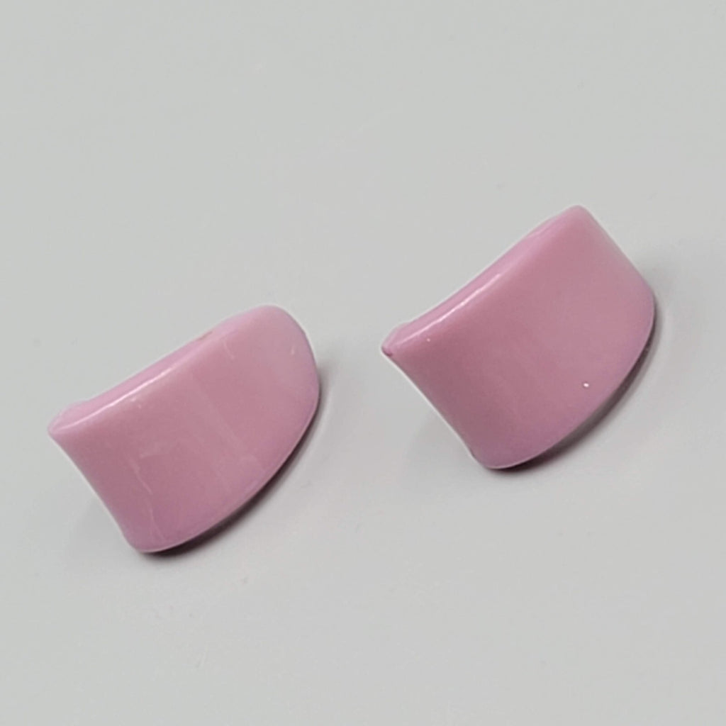 Vintage Light Purple Pierced Earrings Acrylic Wide Half Hoops 7/8"