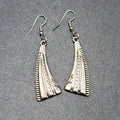 Pierced Earrings Silver tone Abstract Statement Dangle 1.75"
