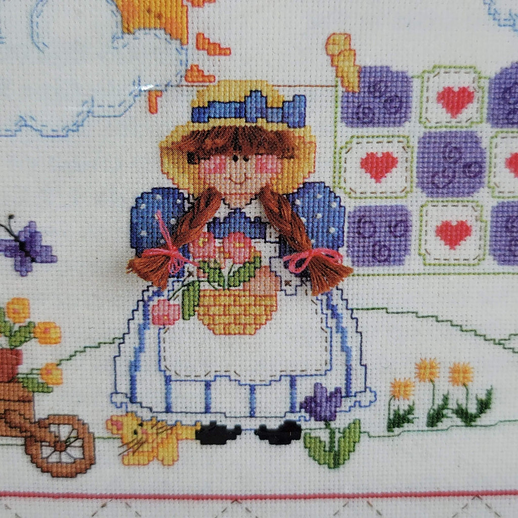 Vintage The Hometown Collection Back Yard 5320 9x12 Cross Stitch Flowers Kit NOS