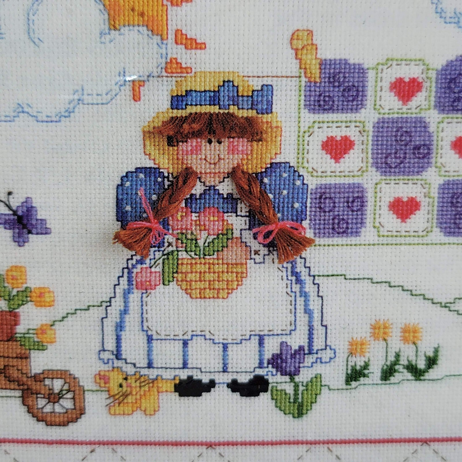 Vintage The Hometown Collection Back Yard 5320 9x12 Cross Stitch Flowers Kit NOS