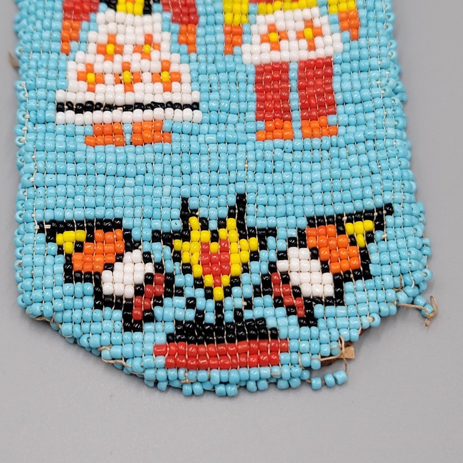 Vtg Native American Seed Bead Sunglass Eye Glass Case Holder Leather