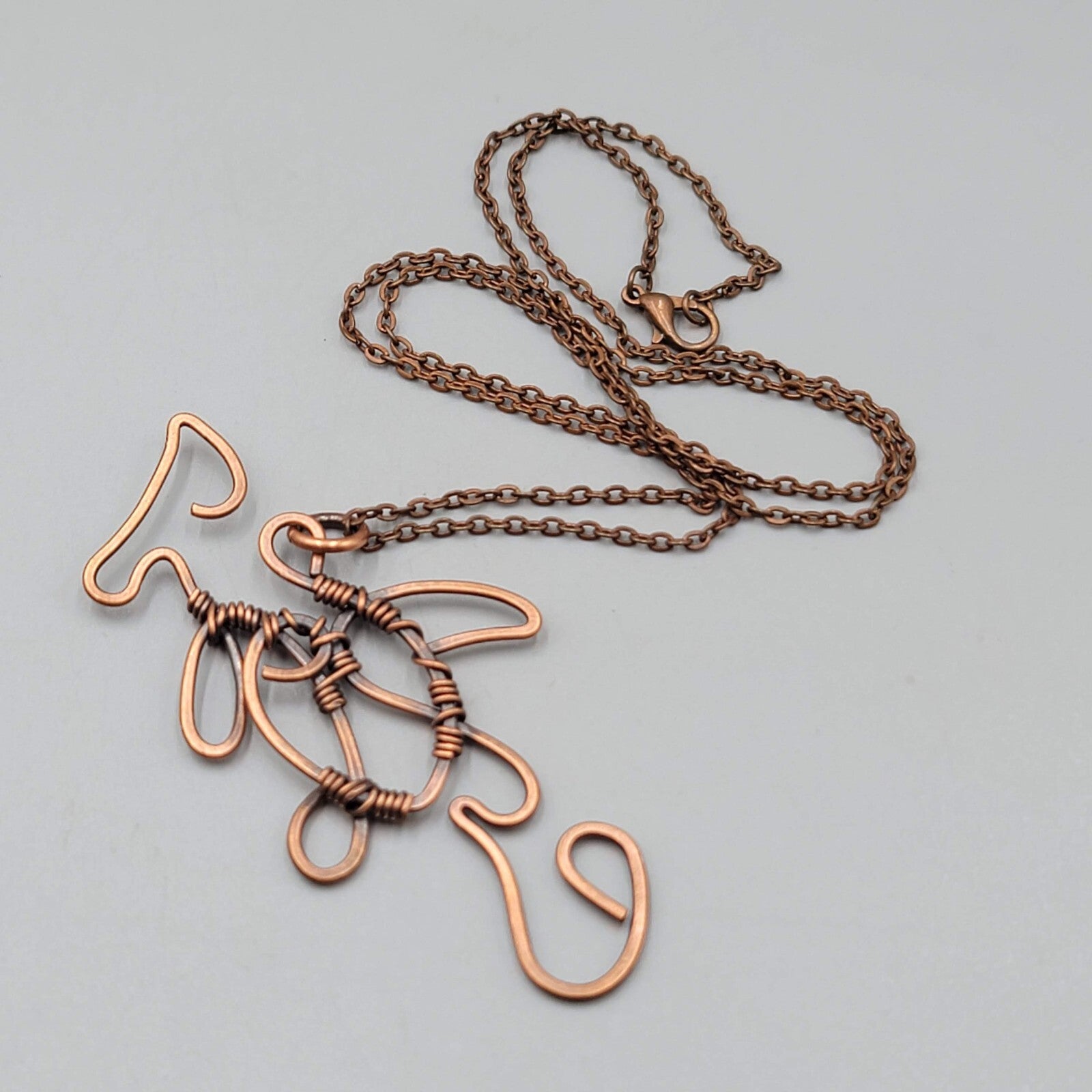Hammerhead Shark Pendant Necklace Copper tone 24"