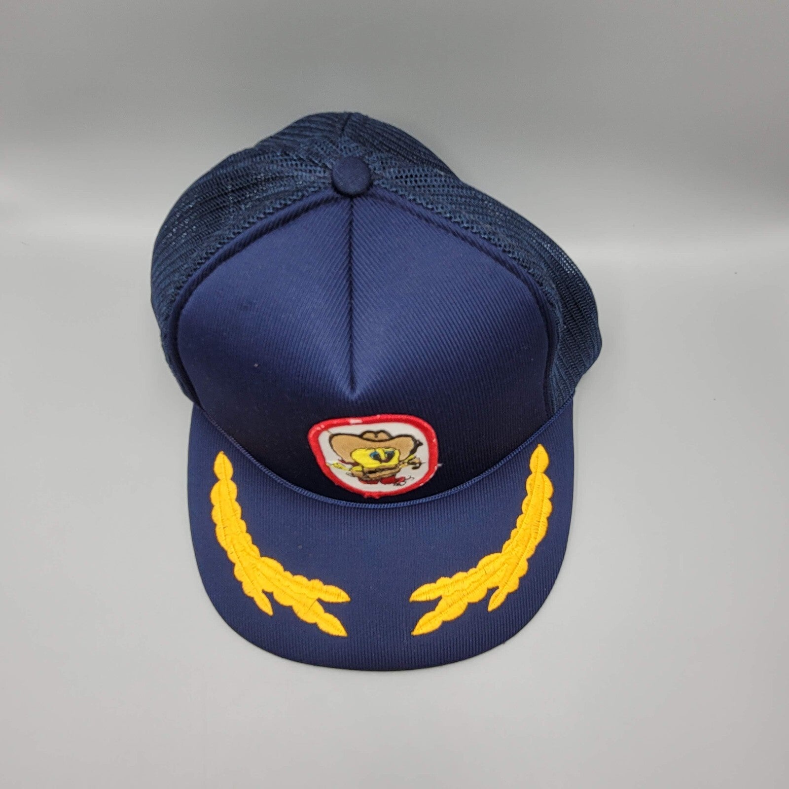 VTG Trucker Baseball Cap Tweety Bird in Cowboy Hat Blue Adjustable Back