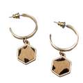 Faux Leopard Print Fur Pierced Earrings Gold tone Dangle 1.75"