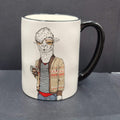 Signature Stoneware Llama Hipster Animal Coffee Mug 14 oz Cup