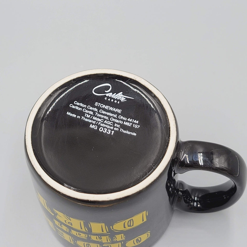 Older Than Dirt Coffee Mug Carlton Cards Stoneware Black Yellow