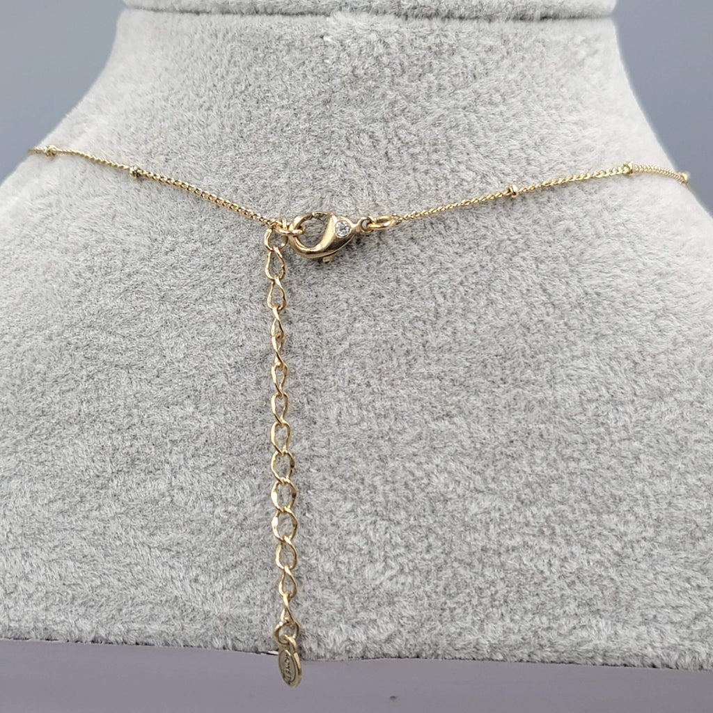 Monet Charm Pendant Necklace Gold tone Crystal 16"-18"