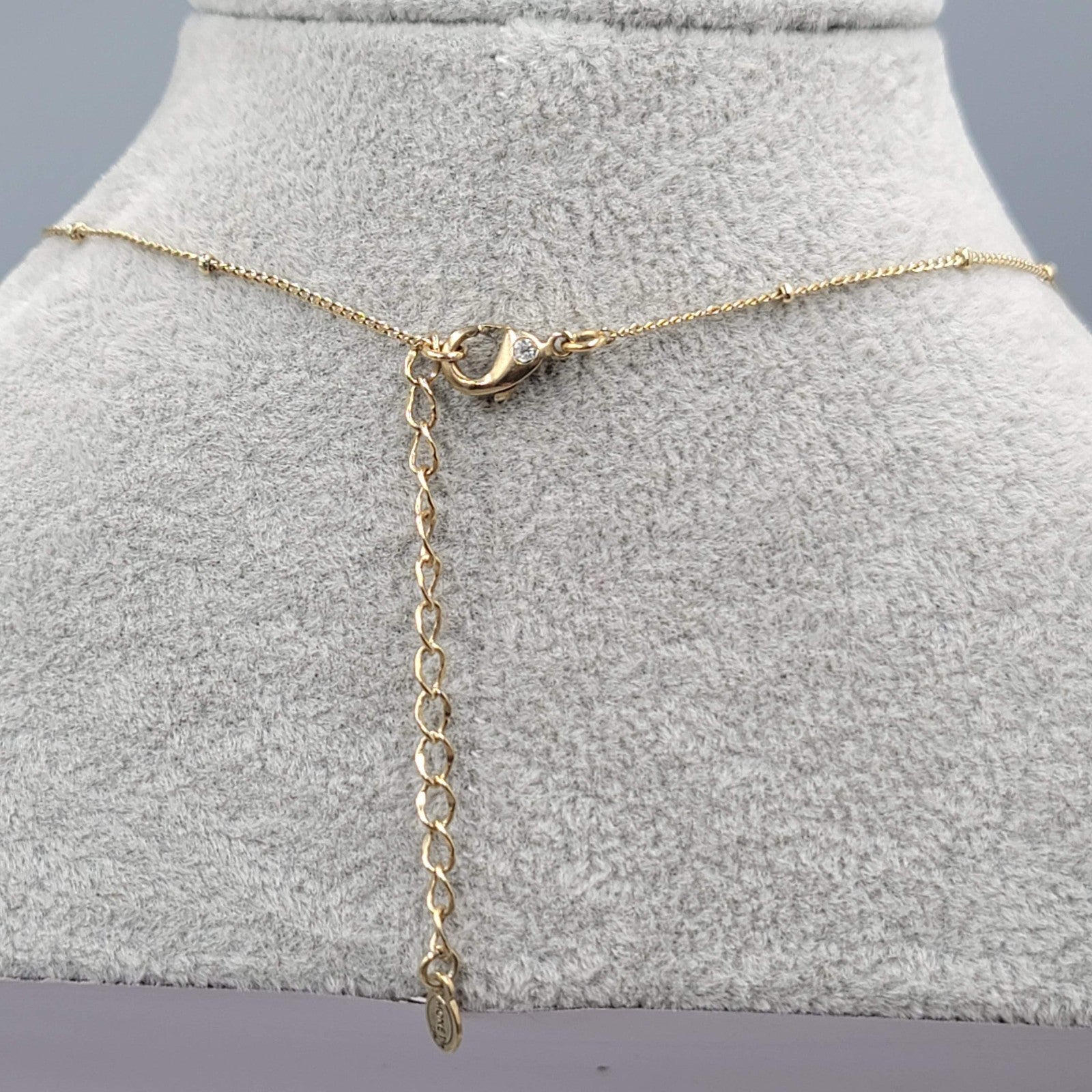 Monet Charm Pendant Necklace Gold tone Crystal 16"-18"