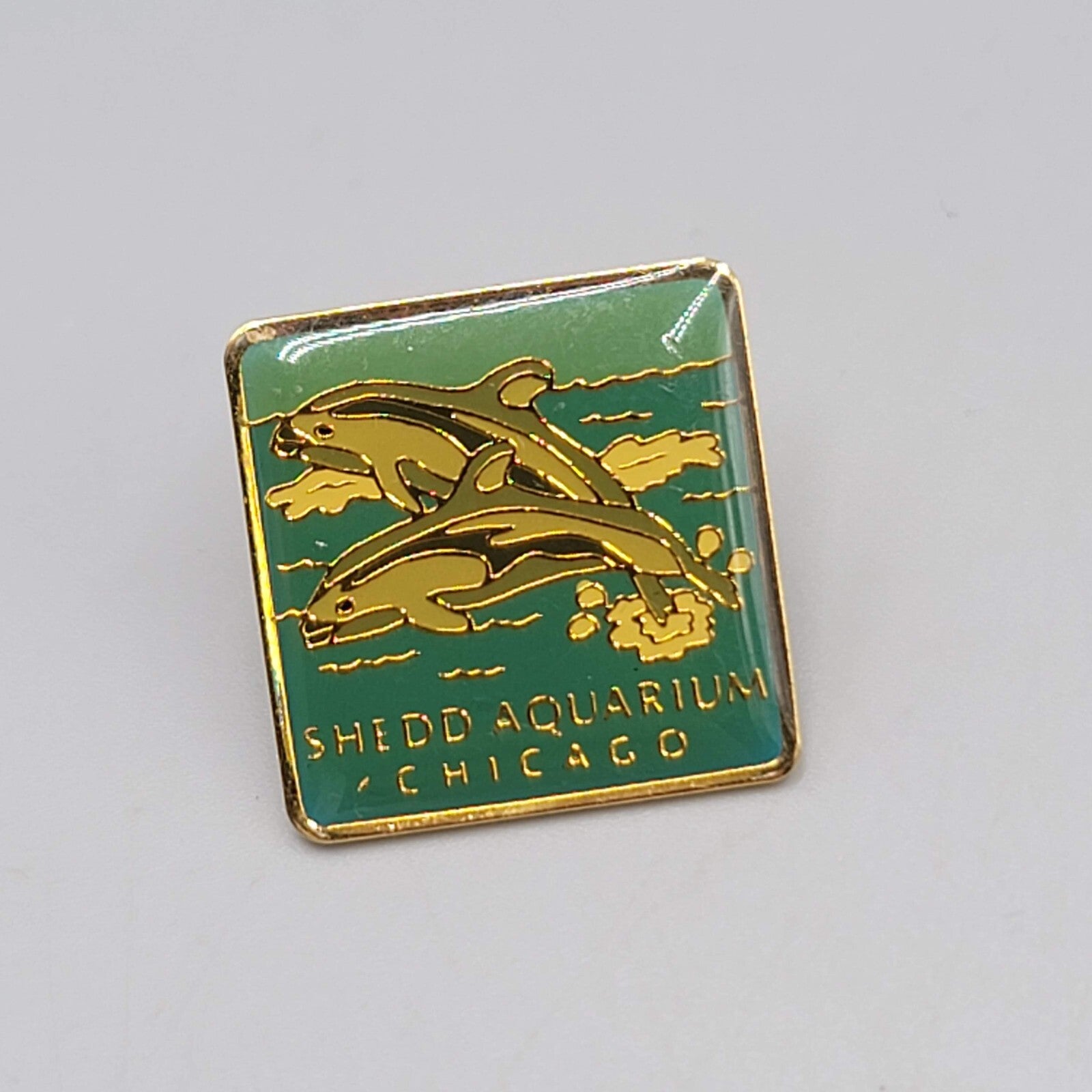 Shedd Aquarium Chicago Dolphin Travel Souvenir Pin Lapel Hat 7/8"