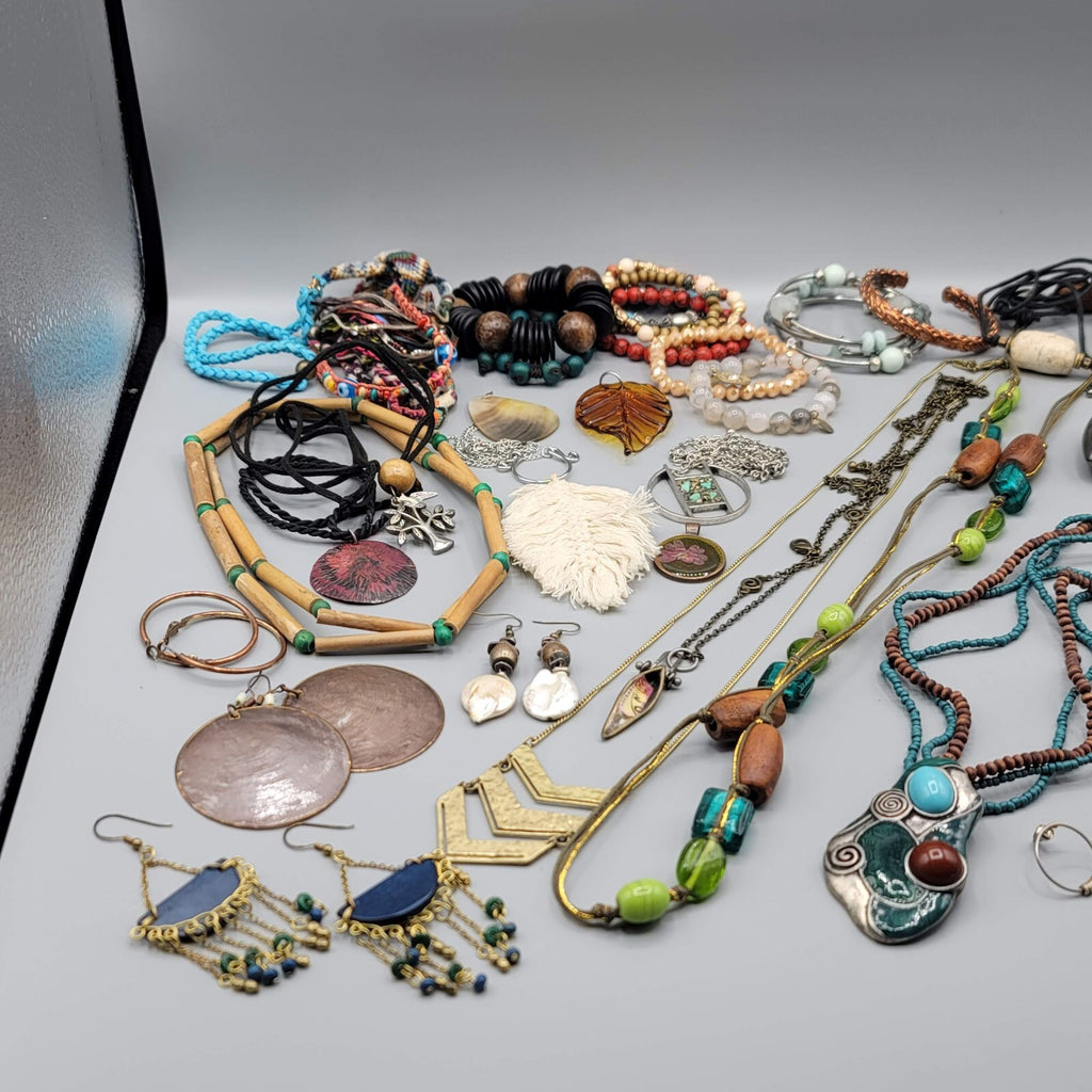Colorful Jewelry Lot Necklaces Bracelets Earrings 38 pcs ALL WEARABLE or RESALE