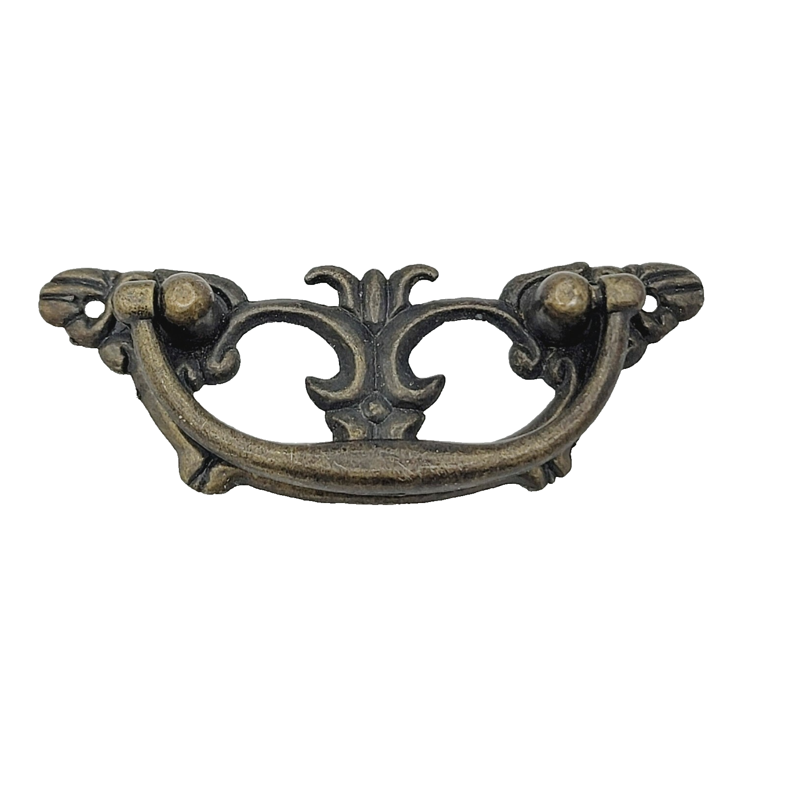 Vintage Drawer Pull Bail Handle Solid Brass 3 1/4" x 1 1/4" holes 1 3/4" 