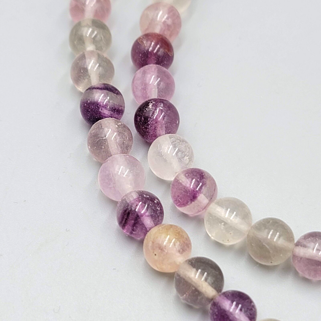 Purple Amethyst and Quartz Bead Necklace Stone 16"