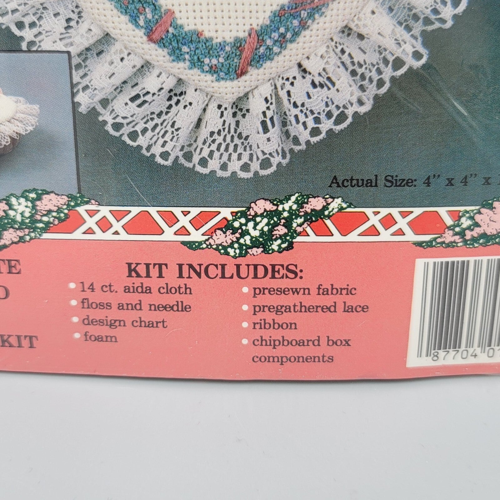 Vintage Keepsake Covered Heart Box Counted Cross Stitch Kit NOS 1501
