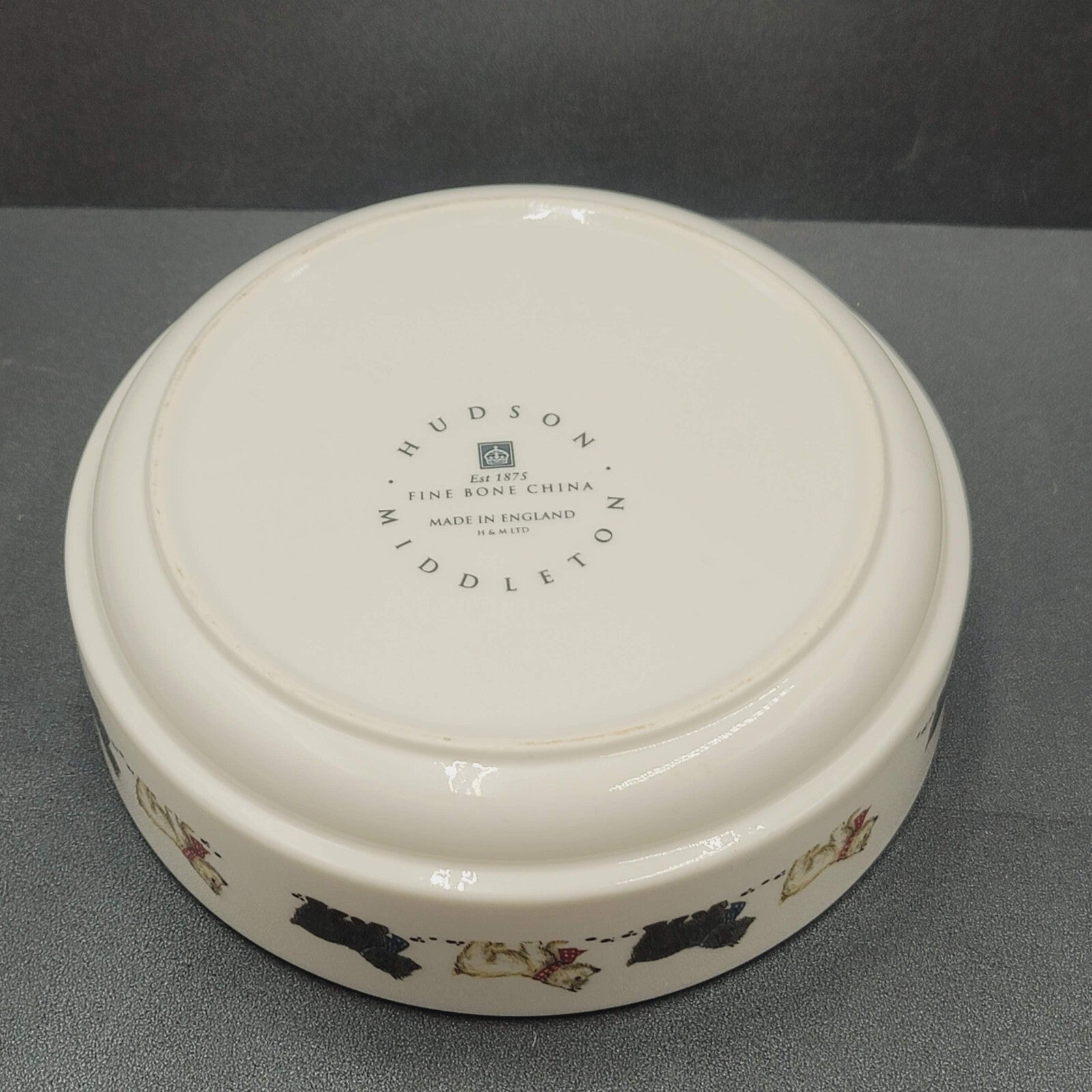 Hudson Middleton Scottie Dogs Bone China England Bowl 6"x2"