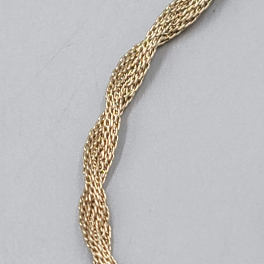 Vintage Ellen Tracy Mesh Chain Necklace Gold tone 18 in