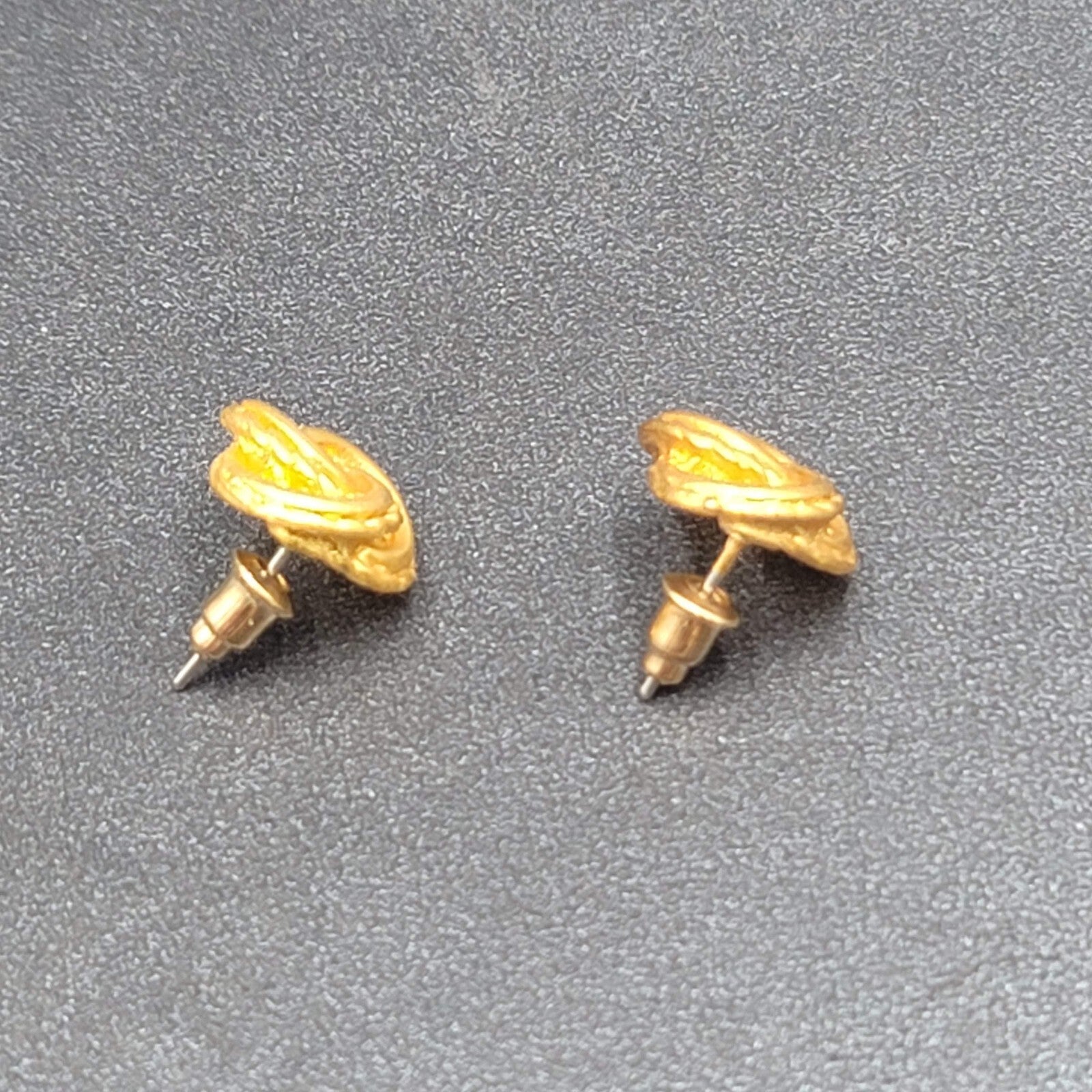 Pierced Earrings Gold Plated Knot Studs  1/2"
