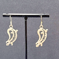 Lizard Sterling Silver Pierced Earrings 925 Southwest Style 1 1/8" 