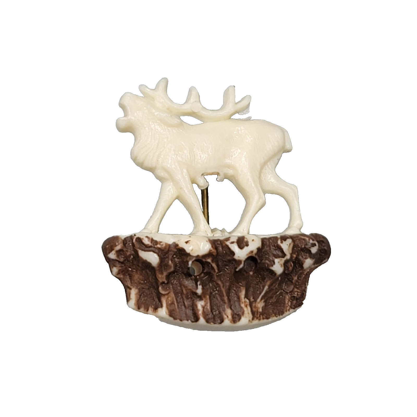 Vintage Elk Pinback Souvenir Lapel Pin for Jacket Hat Left Facing 1 1/8 in