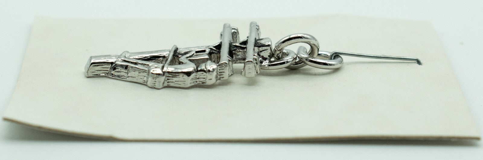 Line Worker Silver tone Dangle Charm Pendant Only 1 1/4"