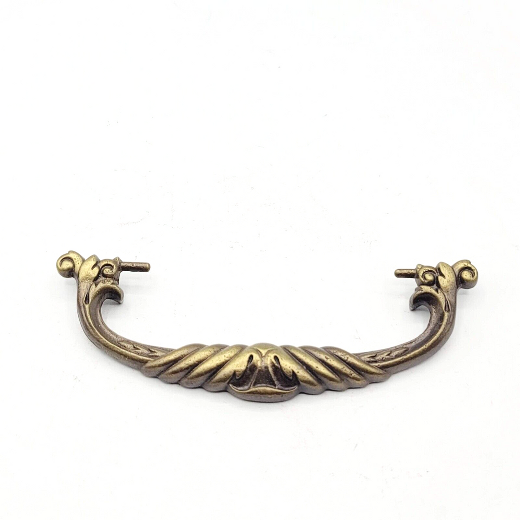 Vintage Single Brass Ornate Bail Pull for 4" Pull Handle Replacement BB
