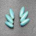 Vintage Clip on Earrings Lightweight Plastic Blue Climber W Germany 1 7/8"