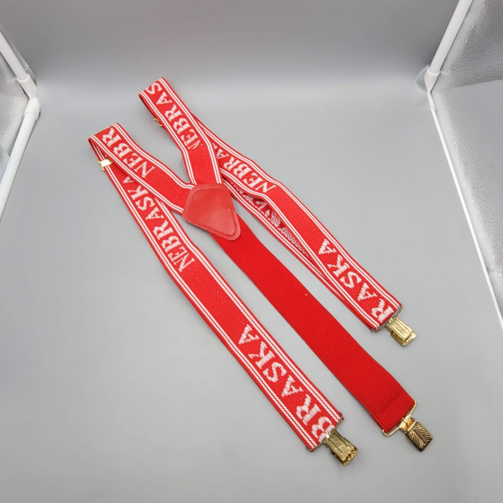 Red Nebraska Huskers Suspenders Adjustable