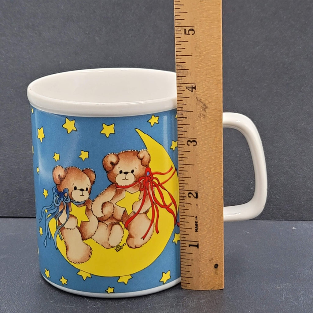 Vintage Lucy and Me Bears Moon Stars Coffee Mug Cup 1984 Enesco