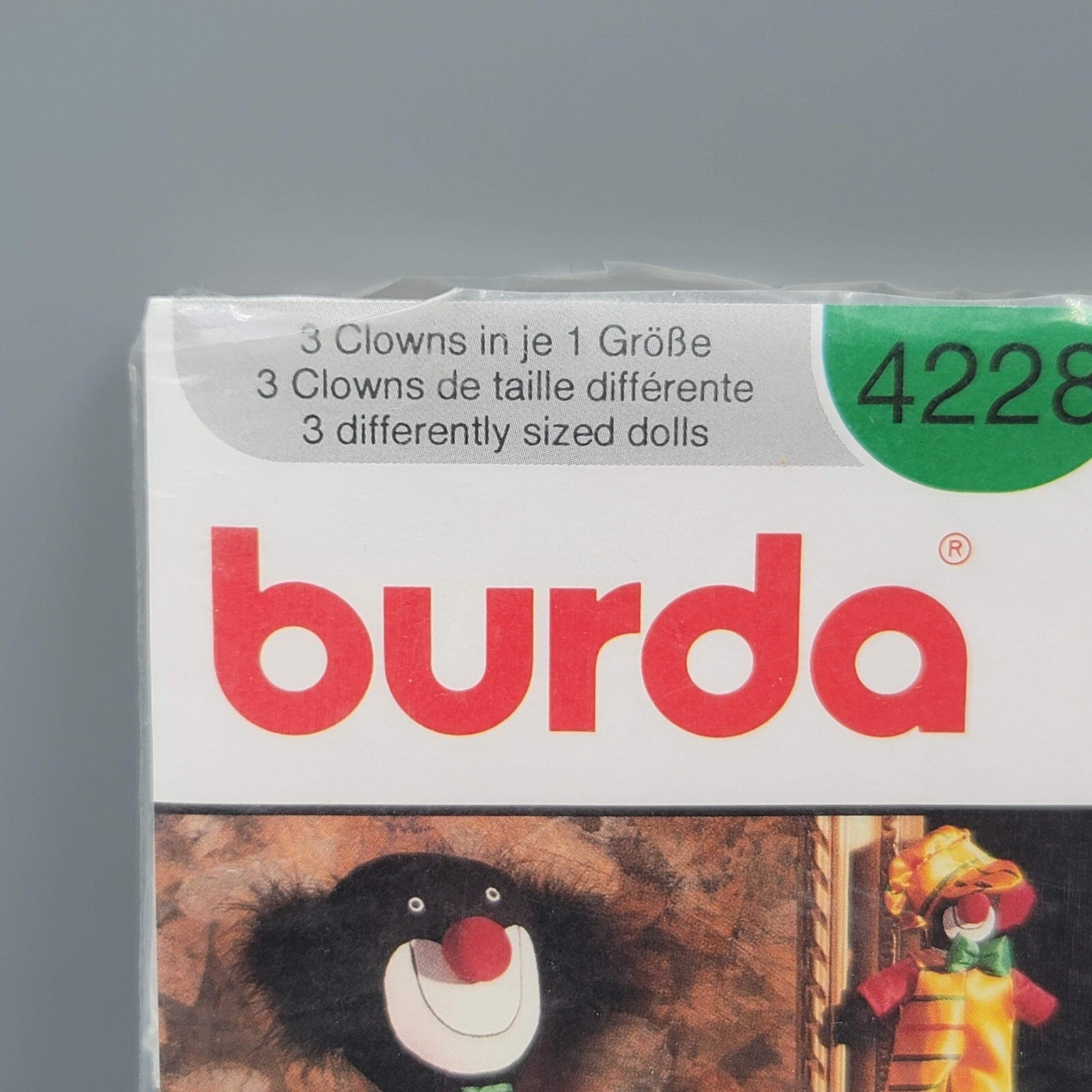 Vintage BURDA Sewing Craft Pattern 4228 Clown Dolls UNCUT