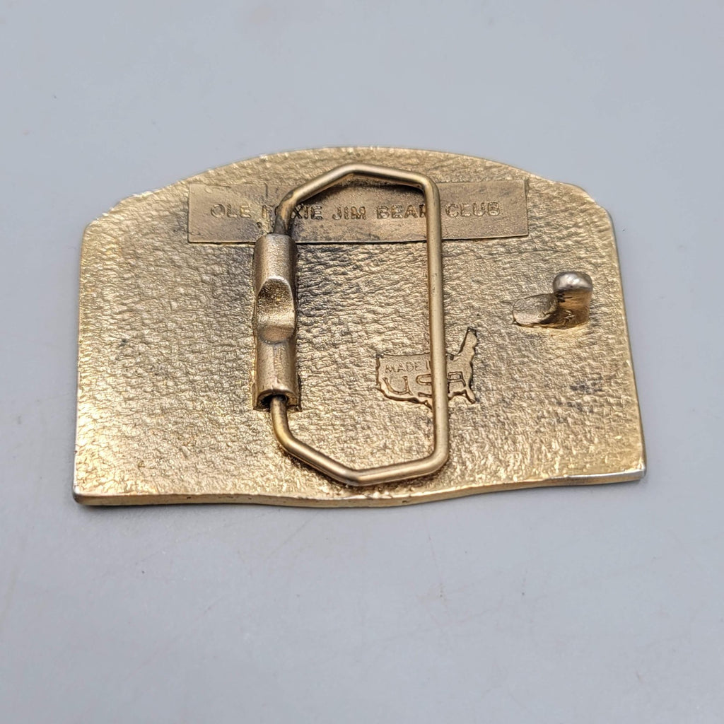Vintage Jim Beam Belt Buckle Mens Brass Tone 1985 Las Vegas Convention DICE