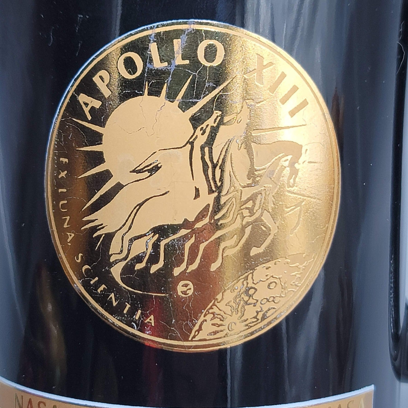 Apollo XIII Nasa 1970 Coffee Mug Cup Black Gold Vintage