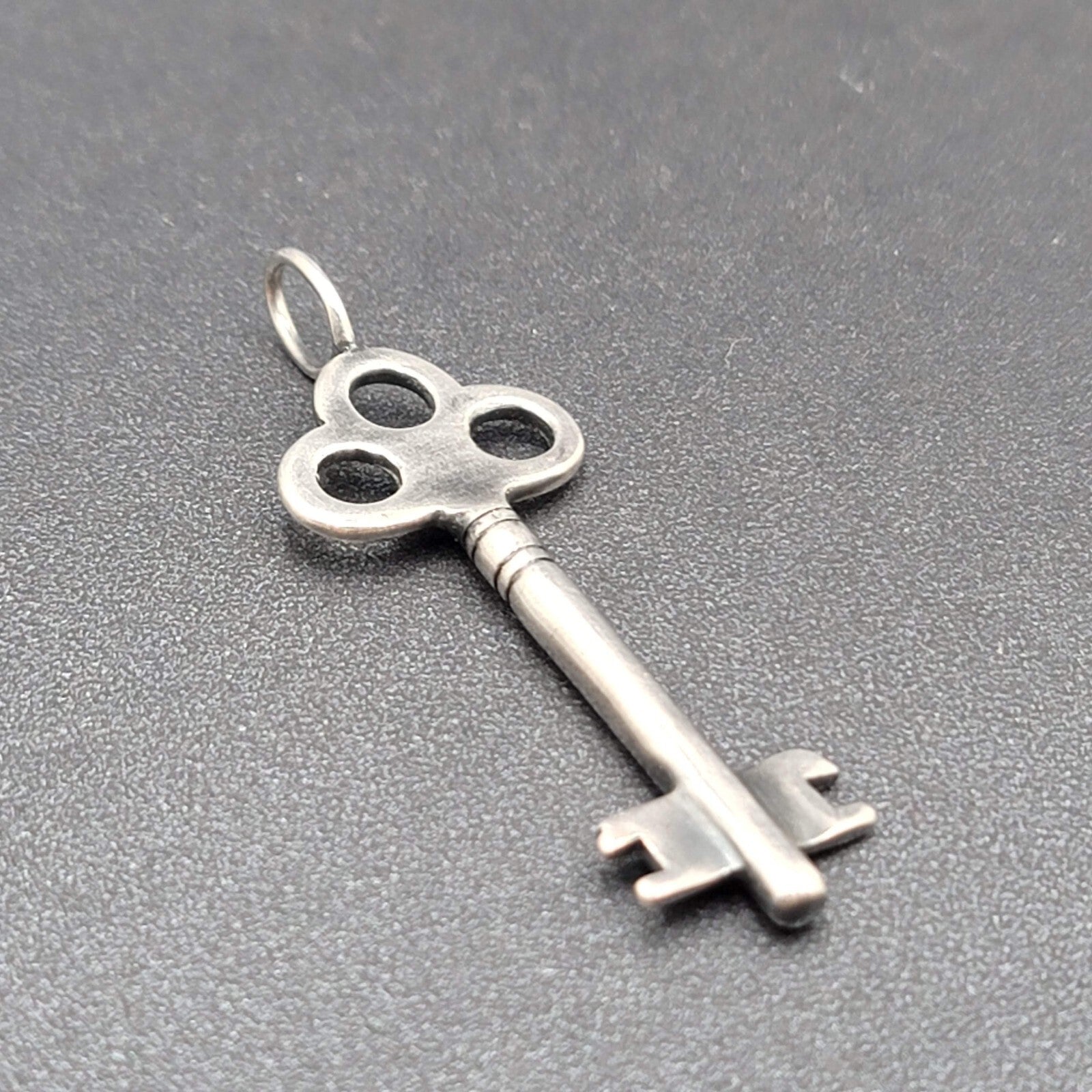 Skeleton Key Necklace Pendant Only Silver tone 2"