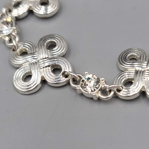 Ann Taylor Bracelet Silver Tone Crystal Accent Adjustable Toggle Chain 8 Inch NW