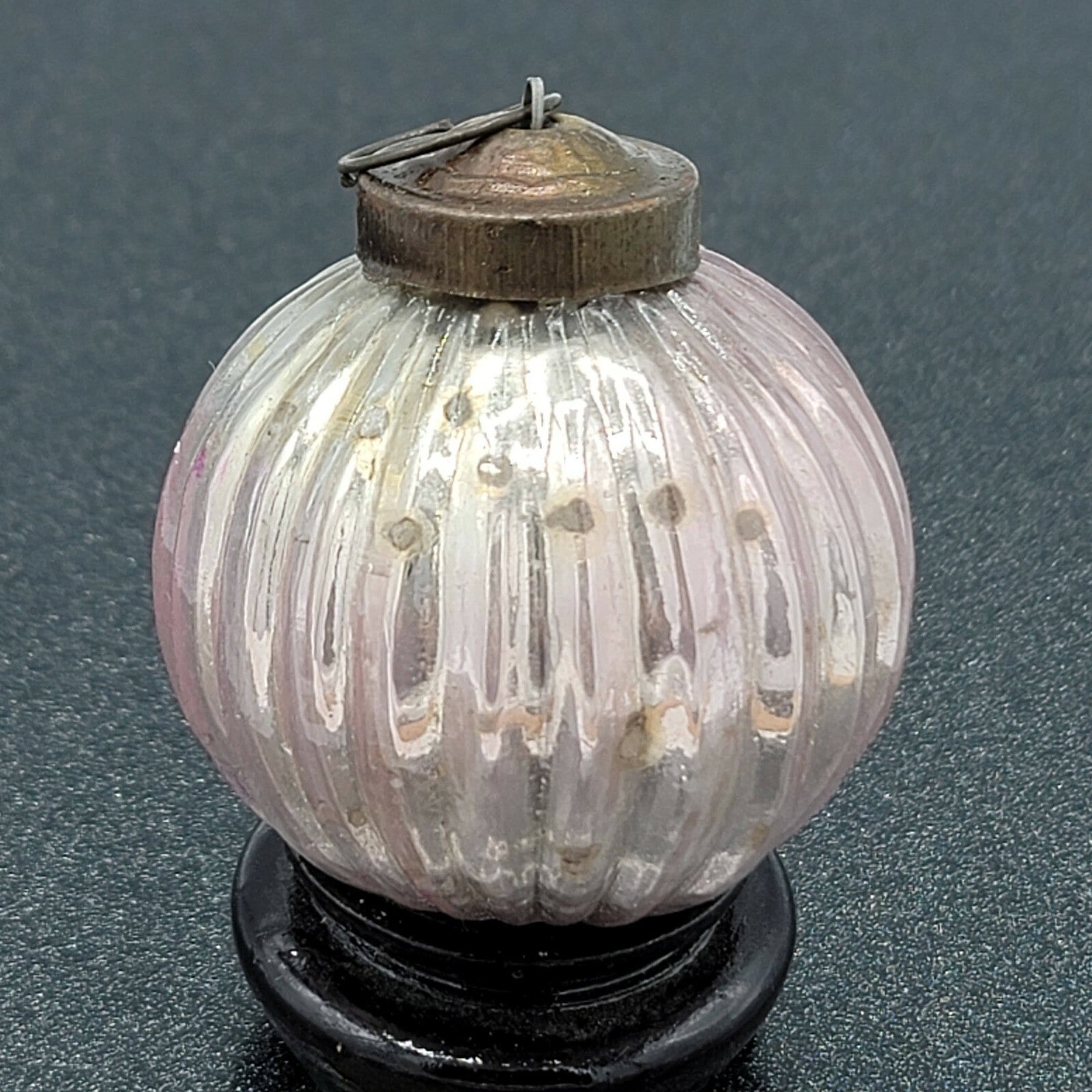 Vintage Glass Kugel Style Purple Ball Christmas Tree Ornament 2"