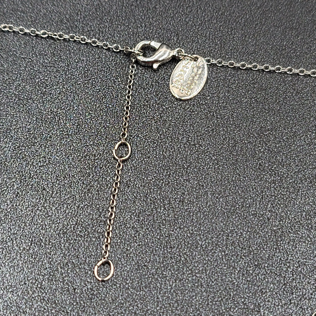 Spring Street Necklace Silver tone Rhinestone Tassel Pendant 16"-18"
