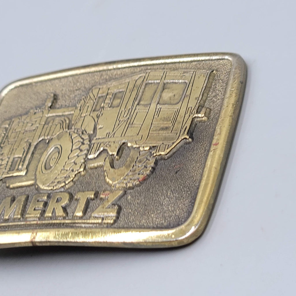 MERTZ Belt Buckle Mens Brass Made in USA Industrial Construction Truck Tractor