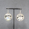 Pierced Earrings Silver tone Faceted Glass Extra Sparkly Dangle 1.25"