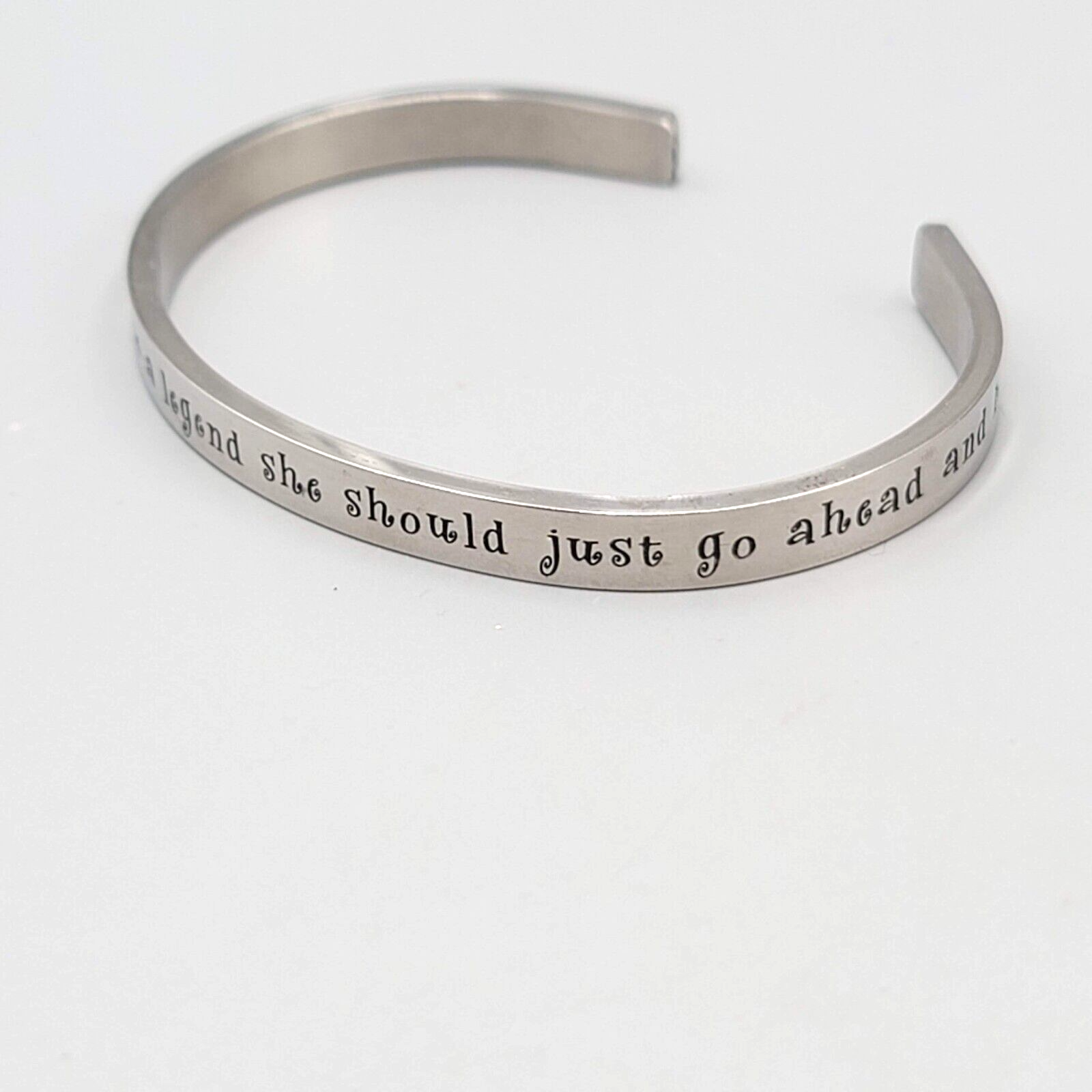 Calamity Jane Quote Bracelet Silver tone Quote 7.25"