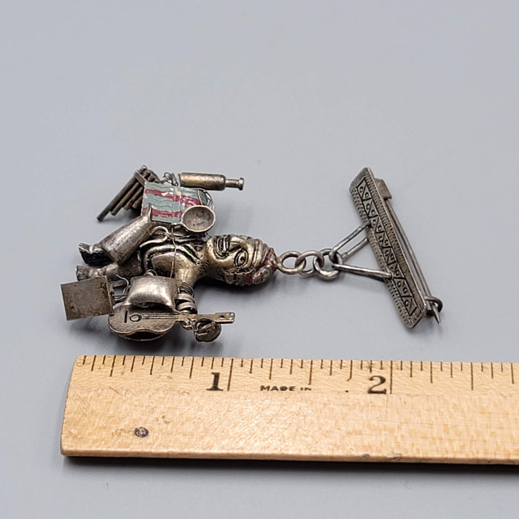 Vintage Sterling Silver Brooch Pin 925 Pendant Peru Figural Junk Dealer SO CUTE!