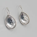 Teardrop Silver tone Pierced Earrings Drop 5/8"