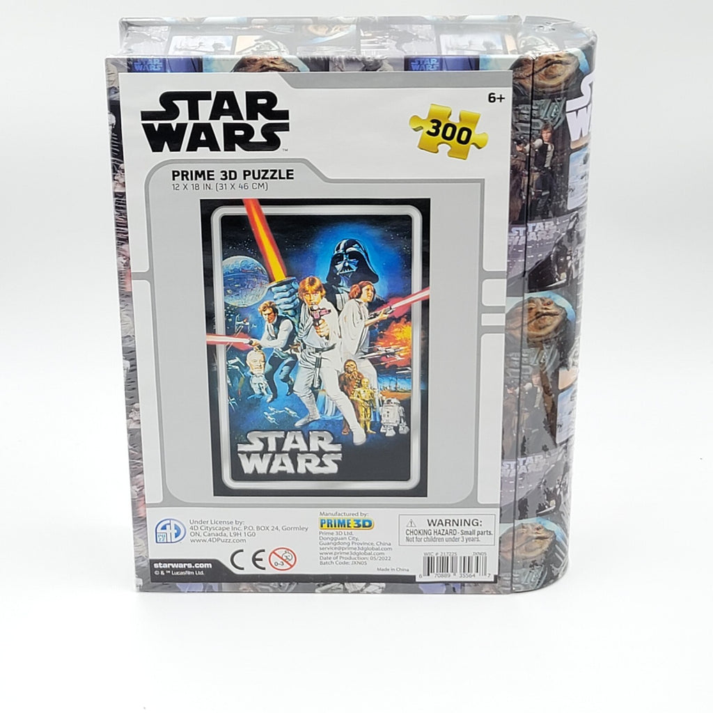 Disney STAR WARS 3D PUZZLE 300 pcs 12” x 18” Puzzle Book Shaped Puzzle Tin NIB