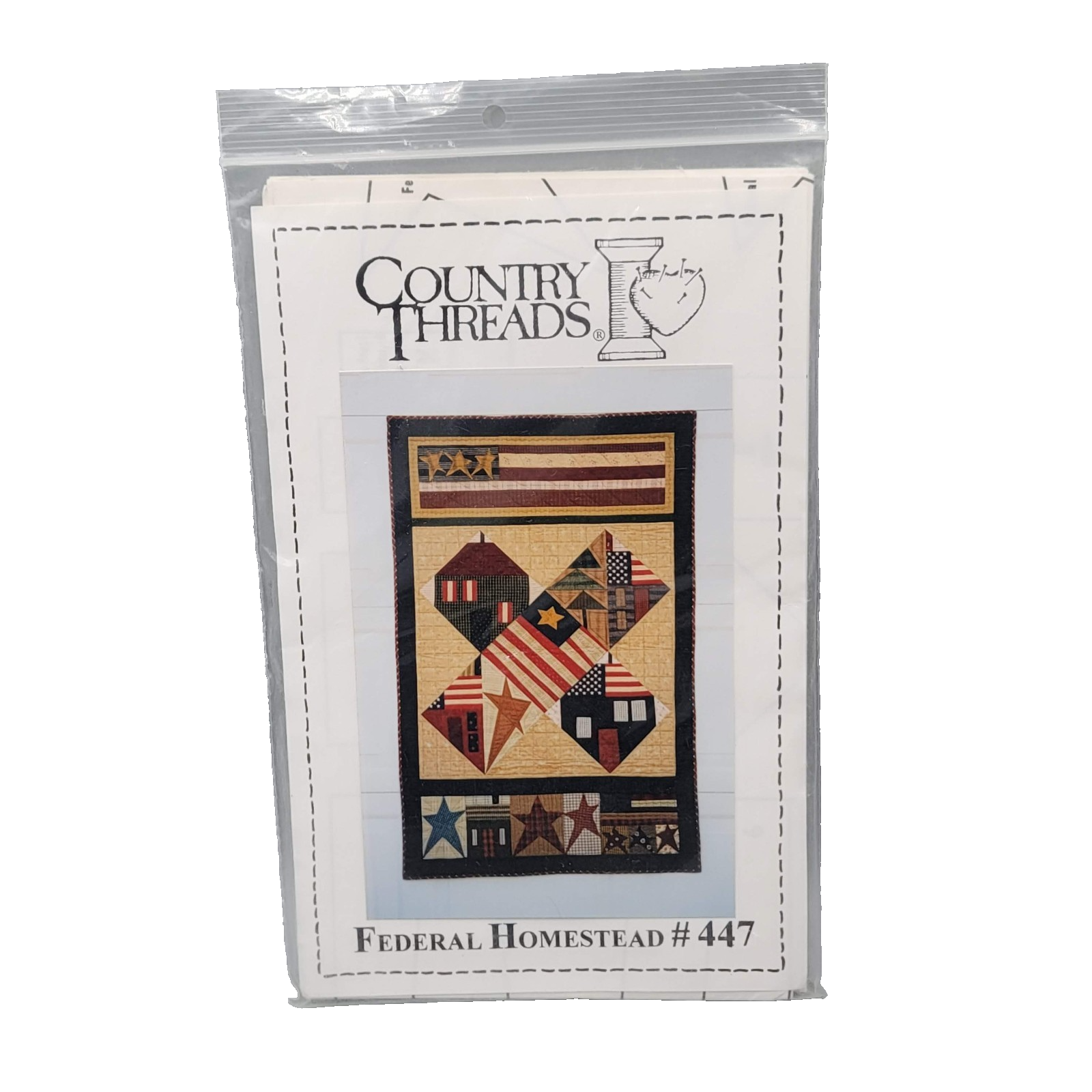 Vintage Country Threads Federal Homestead #447 American Flag Wall Hanging KIT