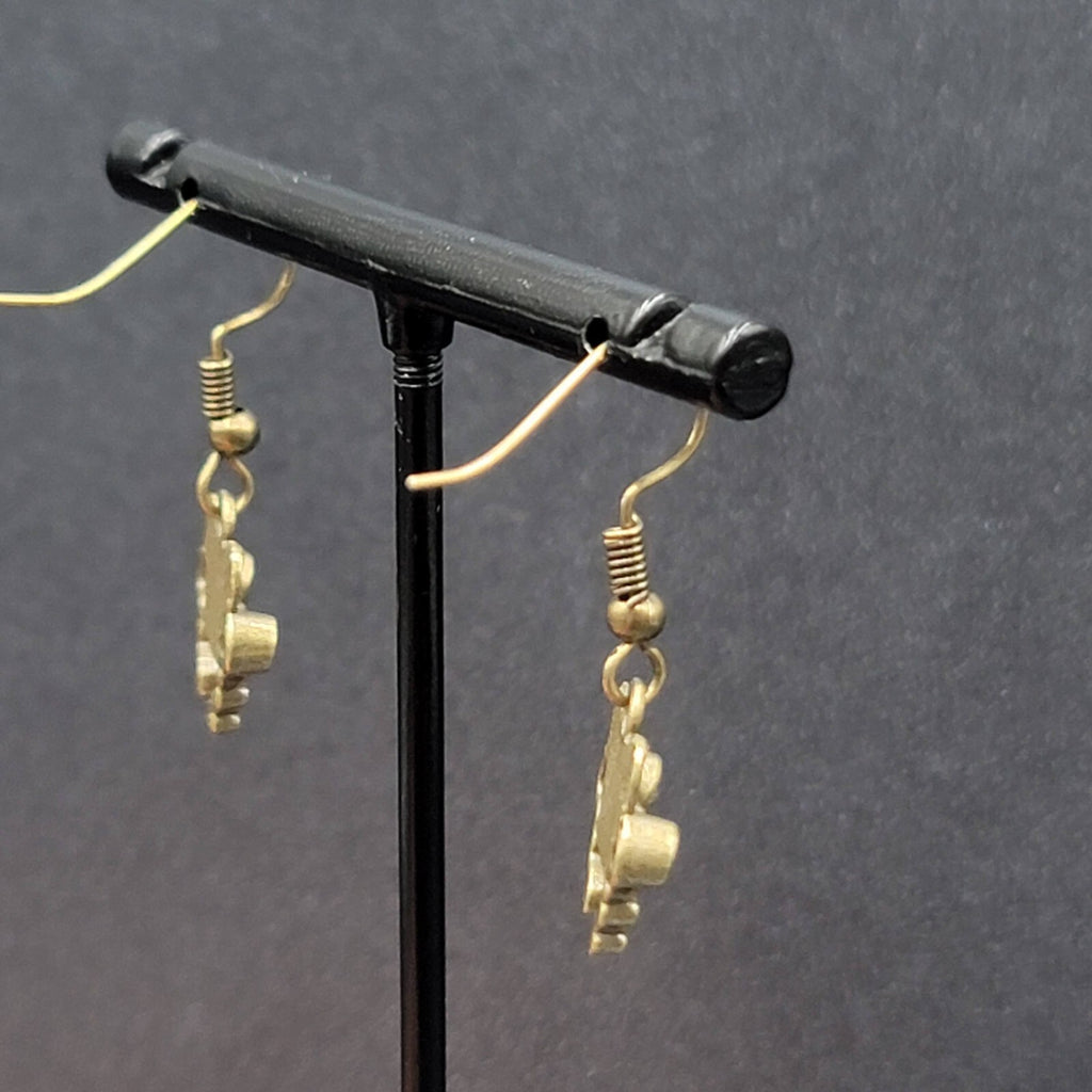 New Cozy Sofa Couch Pierced Earrings Bronze tone Tool Dangle 5/8"
