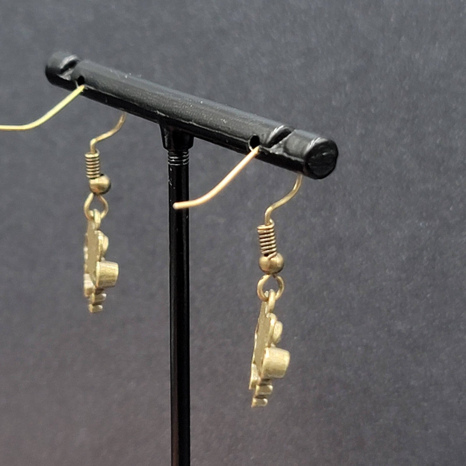 New Cozy Sofa Couch Pierced Earrings Bronze tone Tool Dangle 5/8"