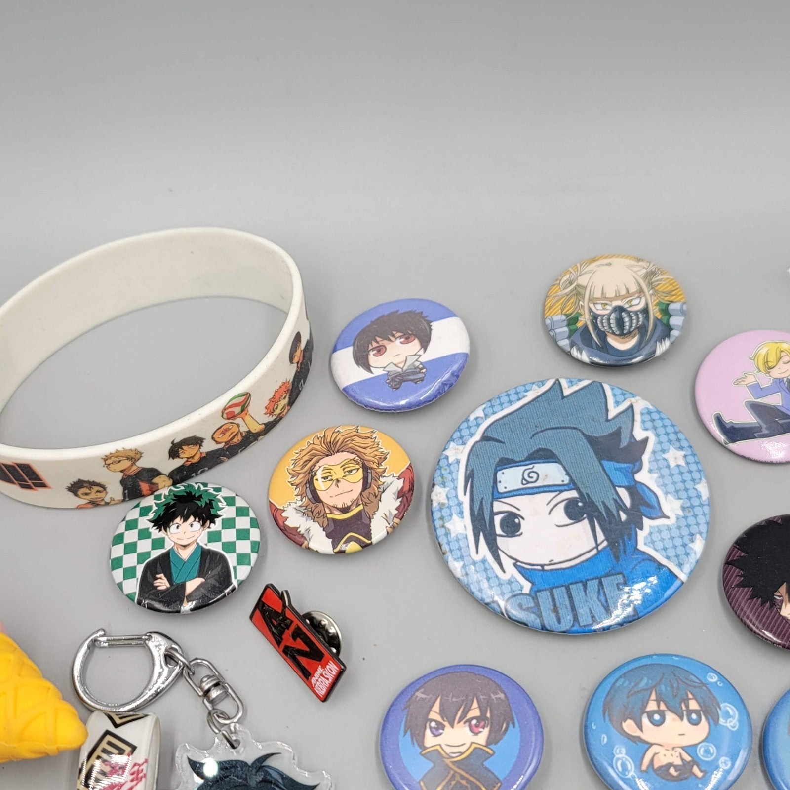 Anime Pin Button Sticker Keychain Charm Lot