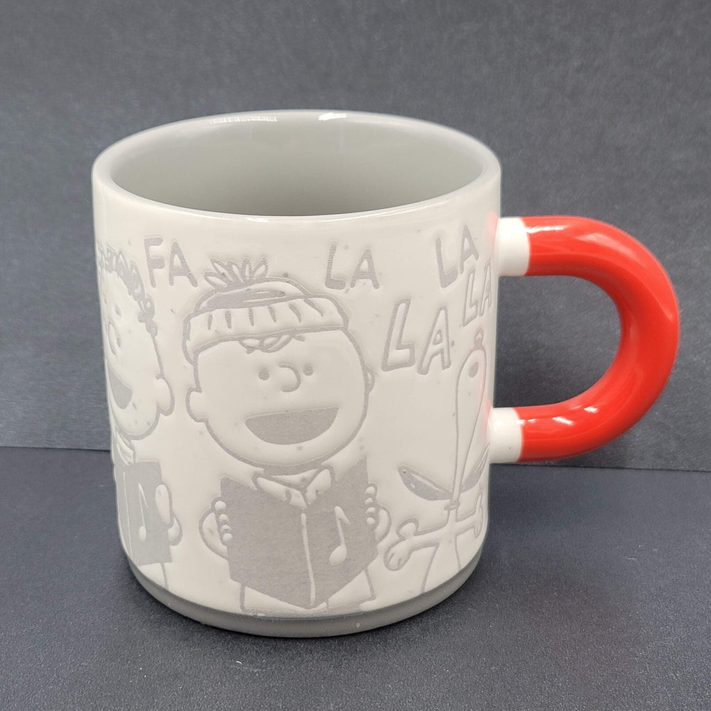 Hallmark Coffee Mug Peanuts Gang Snoopy Christmas Gray Red 16oz